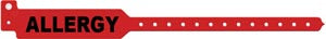 Medical Id Solutions Tri-Laminate Alert Wristbands  Adult, Tri-Laminate, Allergy, Red, 500/bx