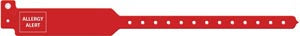 Medical Id Solutions Tri-Laminate Alert Wristbands  Adult, 12", Tri-Laminate, Allergy Alert, Red, 250/