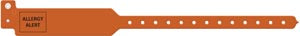 Medical Id Solutions Tri-Laminate Alert Wristbands  Adult, 12", Tri-Laminate, Allergy Alert, Orange, 2