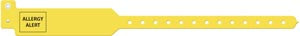 Medical Id Solutions Tri-Laminate Alert Wristbands  Adult, 12", Tri-Laminate, Allergy Alert, Yellow, 2