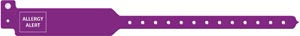 WRISTBAND 12 AD TRI LAMNTALLERGY ALERT PURP 250/BX