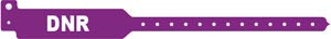 Medical Id Solutions Tri-Laminate Alert Wristbands  Adult, Tri-Laminate, DNR, Purple, 500/bx