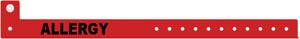 Medical Id Solutions Tri-Laminate Alert Wristbands  L Shape, Tri-Laminate, Allergy, Red, 500/bx