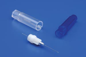 Cardinal Health Monoject 400 Plastic Hub Dental Needle  Needle, 30G X-Short, ½" (11mm), Blue, White Cap, S