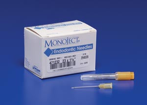 Cardinal Health Monoject 471 Endodontic Irrigation Needles  Needle, 23G, x 1¼ (31.7mm), Orange, Sterile, 25/bx
