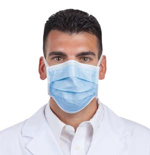 Sultan Com-Fit Super High Filtration Fluid Resistant Masks  Mask, Tie-On, Blue, 40/bx