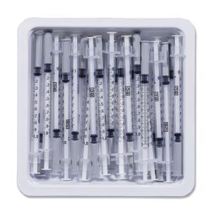 Bd Precisionglide Allergist Trays  Allergist Tray, 1mL, Permanently Attached Needle,