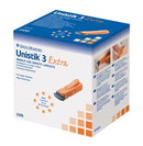 Owen Mumford Unistik 3 Pre-Set Single Use Safety Lancets  Extra, 21G, 2.0mm Penetration Depth, Orange, 200/b