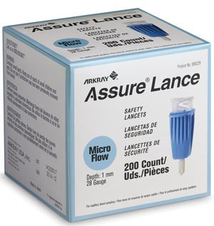 LANCE 28G LT BLU 1MM DEPTHASSURE 200/BX