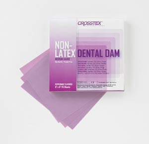 DENTAL DAM LF PURP PMINT MD6X6 15/BX
