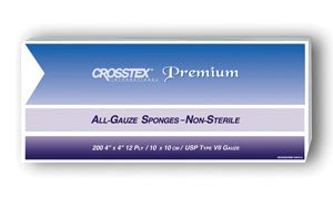 Crosstex International Crosstex All Gauze Premium Non-Sterile Sponges  , 4" x 4", 12-Ply, 2000/cs