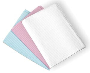 Crosstex International Crosstex Sani-Tab Chain-Free Patient Towel  , Polyback 3-Ply Paper, Poly, 19" x 13", White, 40
