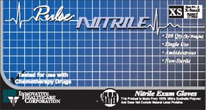 Innovative Healthcare Corp., Inc. Innovative Pulse Nitrile Exam Gloves  Exam, XX-Large, Nitrile, Chemo, Non-Sterile, PF, T