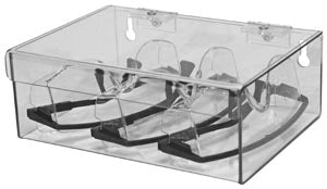 Marketlab Bowman Safety Glass Dispenser  r Dispenser, Hinged Lid Top, Holds up to 6 pr of S