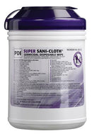 Pdi Professional Disposables, Intl. Pdi Super Sani-Cloth Germicidal Disposable Wipe  Wipe, Lrg. Canister, 6" x 6¾", 160/canister, 12 ca