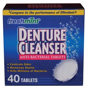 New World Imports Freshmint® Denture Tablets  Efferdent-40-bx-24-bx-cs-75-cs-plt