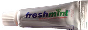New World Imports Freshmint Fluoride Toothpaste  Anticavity Fluoride Toothpaste, 0.6 oz, Silver Col
