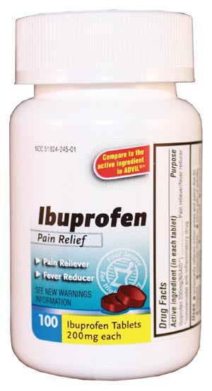 TABLETS IBUPROFEN 200MG100/BTL 24/CS