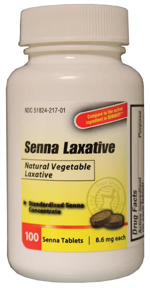 LAXATIVE SENNA TABS 8.6MG100/BTL 24BTL/CS(US SALE ONLY)