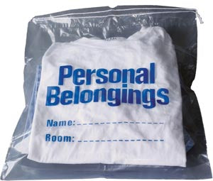 New World Imports Personal Belongings Bag  Personal-Belongings-Drawstring-Bag-17-x-20-Clear-B