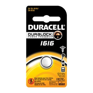 Duracell  Electronic Watch Battery  Battery, Lithium, Size DL1616, 3V, 6/bx, 6 bx/cs (