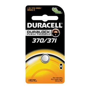 Duracell  Medical Electronic Battery  Battery, Silver Oxide, Size 370/371, 1.5V, 6/bx, 6
