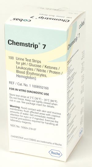 Roche Chemstrip Urinalysis Products  7:(Leukocytes, pH, Protein, Glucose, Nitrite, Keto