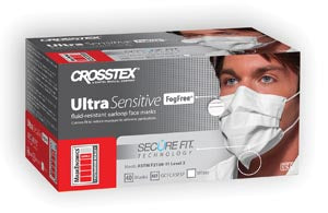 Crosstex International Crosstex Securefit Ultra Sensitive Earloop Mask  Mask, No Fog, White, 40/bx, 10 bx/ctn