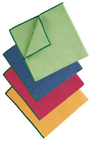 Kimberly-Clark Professional Kimberly-Clark Wypall Microfiber Cleaning Cloths  Cloths, Glass/ Mirror, 15¾" x 15¾", Green, 6/pk, 4