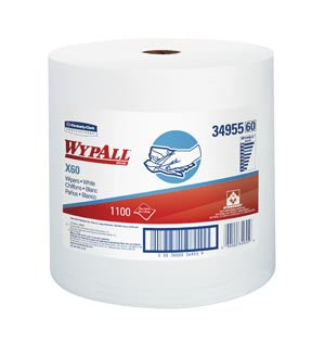 Kimberly-Clark Professional Kimberly-Clark Wypall Wipers  W YPALL X60 Jumbo Roll, 13.4" x 12½", White, 1100