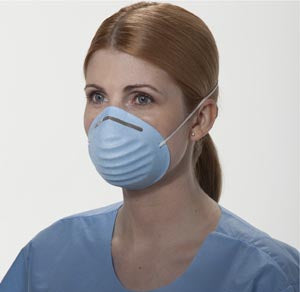 Halyard Standard Face Masks  Standard Cone Mask, Headband, Blue, 50/pkg, 6 pkg/