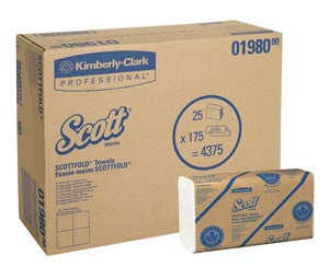 Kimberly-Clark Professional Kimberly-Clark Folded Towels  Scott ScottFold Towels, 1-Ply, 175 sheets/pk, 25 p