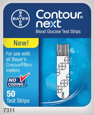 Ascensia Diabetes Care Ascensia Contour Next Ez Blood Glucose Monitoring System  Blood Glucose Test Strips, 50/btl