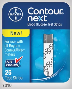 Ascensia Diabetes Care Ascensia Contour Next Ez Blood Glucose Monitoring System  Blood Glucose Test Strips, 25/btl