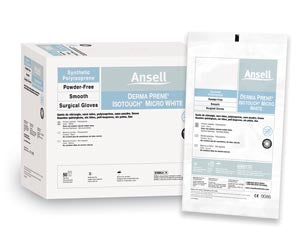 Ansell Gammex Non-Latex Pi Micro White Surgical Gloves  Size 9, White, 50 pr/bx, 4 bx/cs