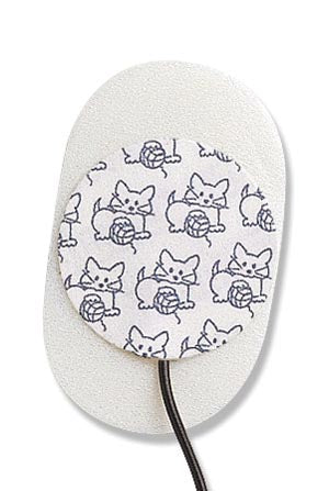 Cardinal Health Kittycat Pre-Wired Neonatal Ecg Electrodes  Pre-Wired, Foam 4103, 3/strip, 25 strip/ctn, 4 ctn