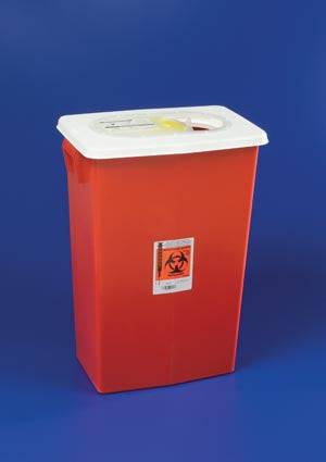 Cardinal Health Large Volume Containers  Container, 18 Gal Red, Sealing, Gasket Slide Lid,