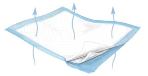 Cardinal Health Fluff/Polymer Breathable Underpads  Underpad, 30" x 36", Lt. Blue, 10/bg, 6 bg/cs