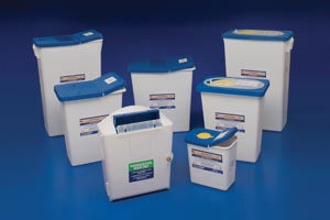 Cardinal Health Pharmasafety Sharps Disposal Containers  Container, 18 Gal, Lid & Absorbent Pad, 26"H x 12¾