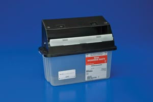 Cardinal Health Rcra Hazardous Waste Containers  Waste-Container-Counterbalance-Lid-Black-5-Qt-14-c