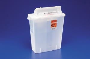 Cardinal Health Sharpstar In-Room System With Sharpstar Lids  IN-ROOM Sharps Container, 12 Qt, Clear, SHARPSTAR