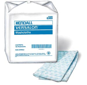 Cardinal Health Versalon Washcloths  Finish, Blue, 9 3/8" x 13½", 125/bg, 4 bg/cs