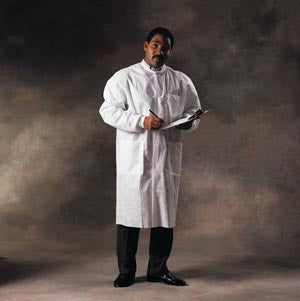 Halyard Basic Plus Lab Coat  Coat, White, Large, 25/cs