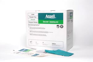 Ansell Encore Underglove  Gloves, Sterile, Latex, Powder Free (PF), Size 6½,