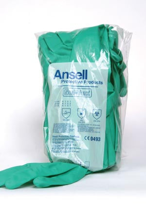 Ansell Sol-Vex Nitrile Chemical Protection Gloves  Size 9-9½, 12 pr/bg, 12 bg/cs