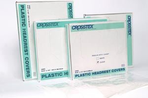 Crosstex International Crosstex Headrest Cover - Plastic  Jumbo, 9½" x 14", White, 250/bx, 4 bx/cs