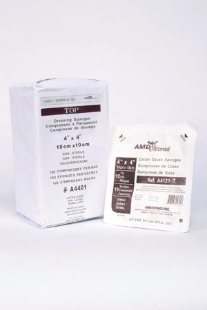 GAUZE SPONGE PREMIUM ST 2S4X4 12 PLY 50/PK 24PK/CS