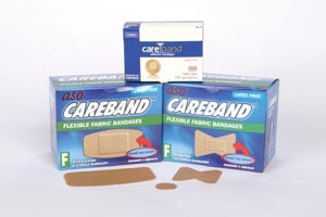 Aso, Llc Aso Careband Fabric Adhesive Strip Bandages  Fabric Fingertip Strips, Latex Free (LF), 100/bx,