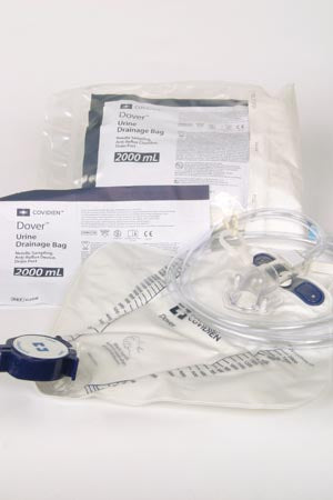 Cardinal Health Dover Drain Bags  Drain Bag, 2000mL, Anti-Reflux Chamber & SplashGua