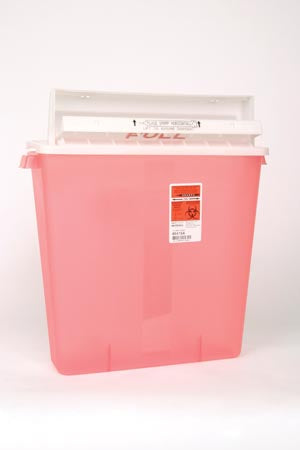 Cardinal Health Sharpstar Iv Sharps Container W/Sharpstar Lid  Gal, Transparent Red, Counter Balanced Lid, 10/cs